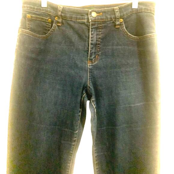 Lauren Ralph Lauren Jeans Womens 12 Blue Mid Rise Boot Cut Denim Med/ Dark Wash - Picture 4 of 10
